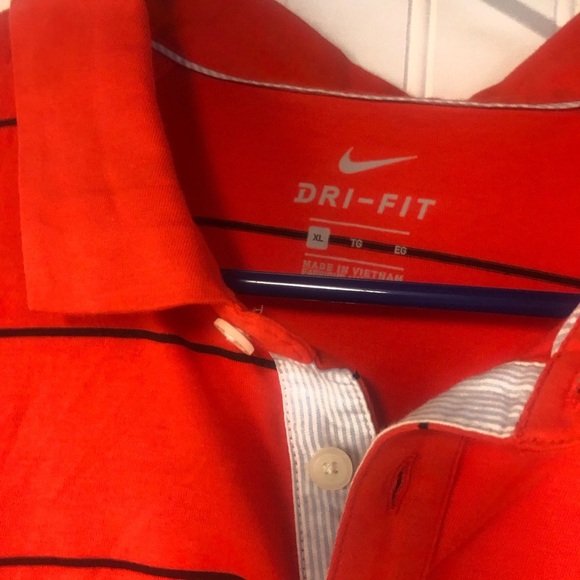Nike Dri-FIT Red Striped Short Sleeve Polo XL - Picture 2 of 4